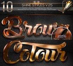 10个金属光感强的PS图层样式：10 Shine Styles V.25